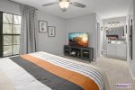 Second floor master bedroom: stream favorites from the comfort of the queen bed -Roku TV w/ Sling-